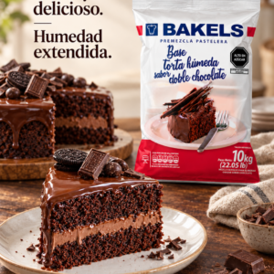 BASE TORTA HUMEDA SABOR DOBLE CHOCOLATE BLS 10 KG